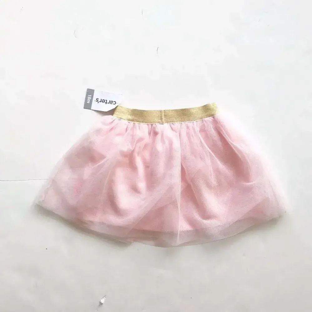 Carters NWT pink floral appliqué tutu 18 months